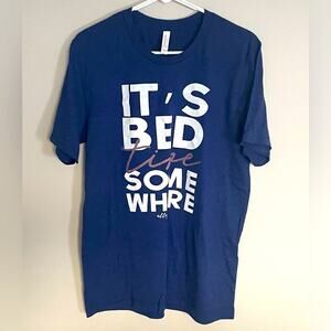It’s Bedtime Somewhere Tee Graphic Tee Unisex Large Blue